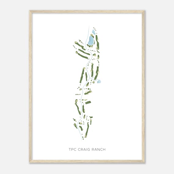TPC Craig Ranch Texas Modern Watercolor Golf Course Map Poster