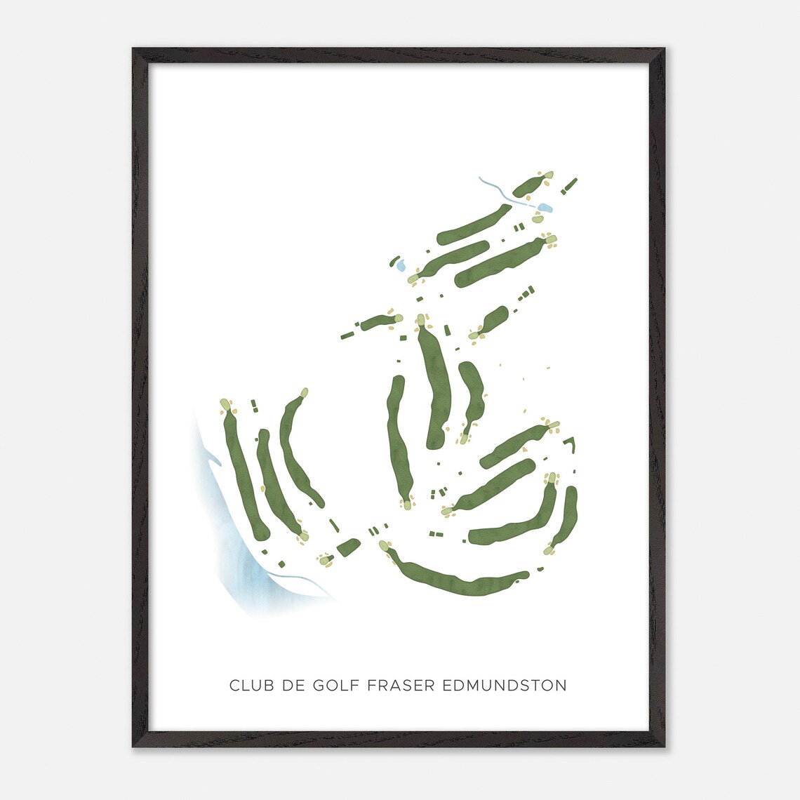 Club De Golf Fraser Edmundston Modern Minimalist Watercolor Golf Map Poster - Image 2