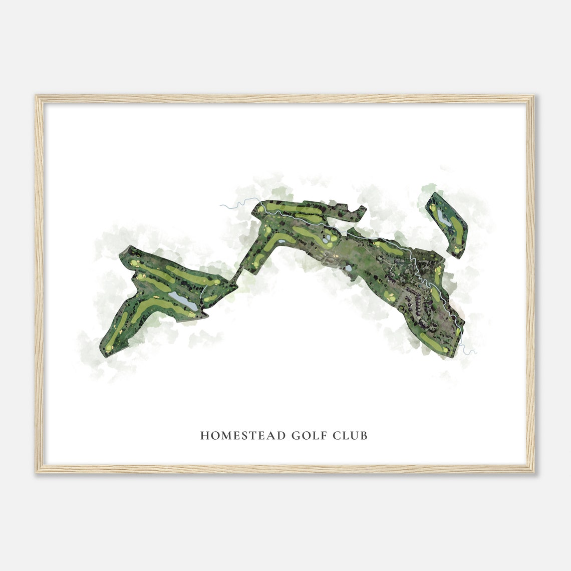 Homestead Golf Club Classic Watercolor Golf Course Map Poster - Image 2