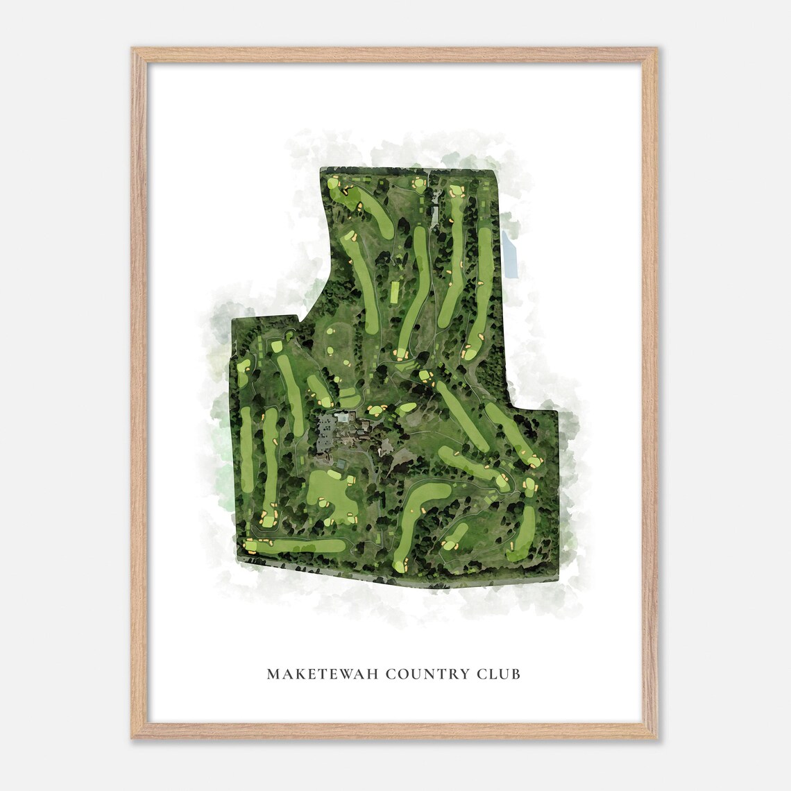 Maketewah Country Club Cincinnati Ohio Classic Watercolor Map Poster - Image 2