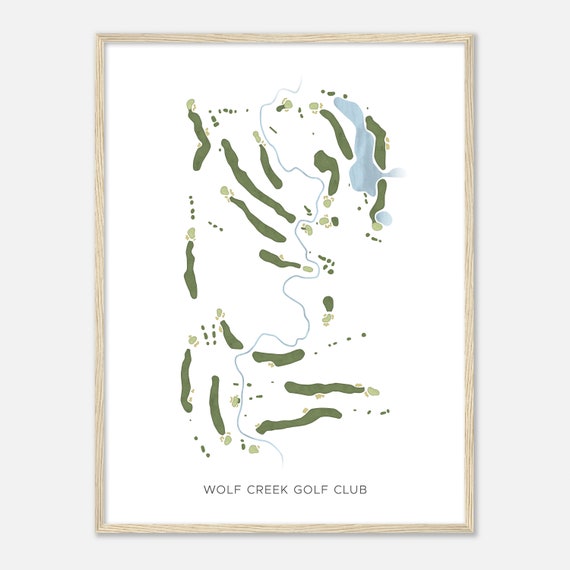 Wolf Creek Golf Club Kansas Modern Watercolor Map Golfer Gift Golf Wall Art Golf Poster Print Course Layout