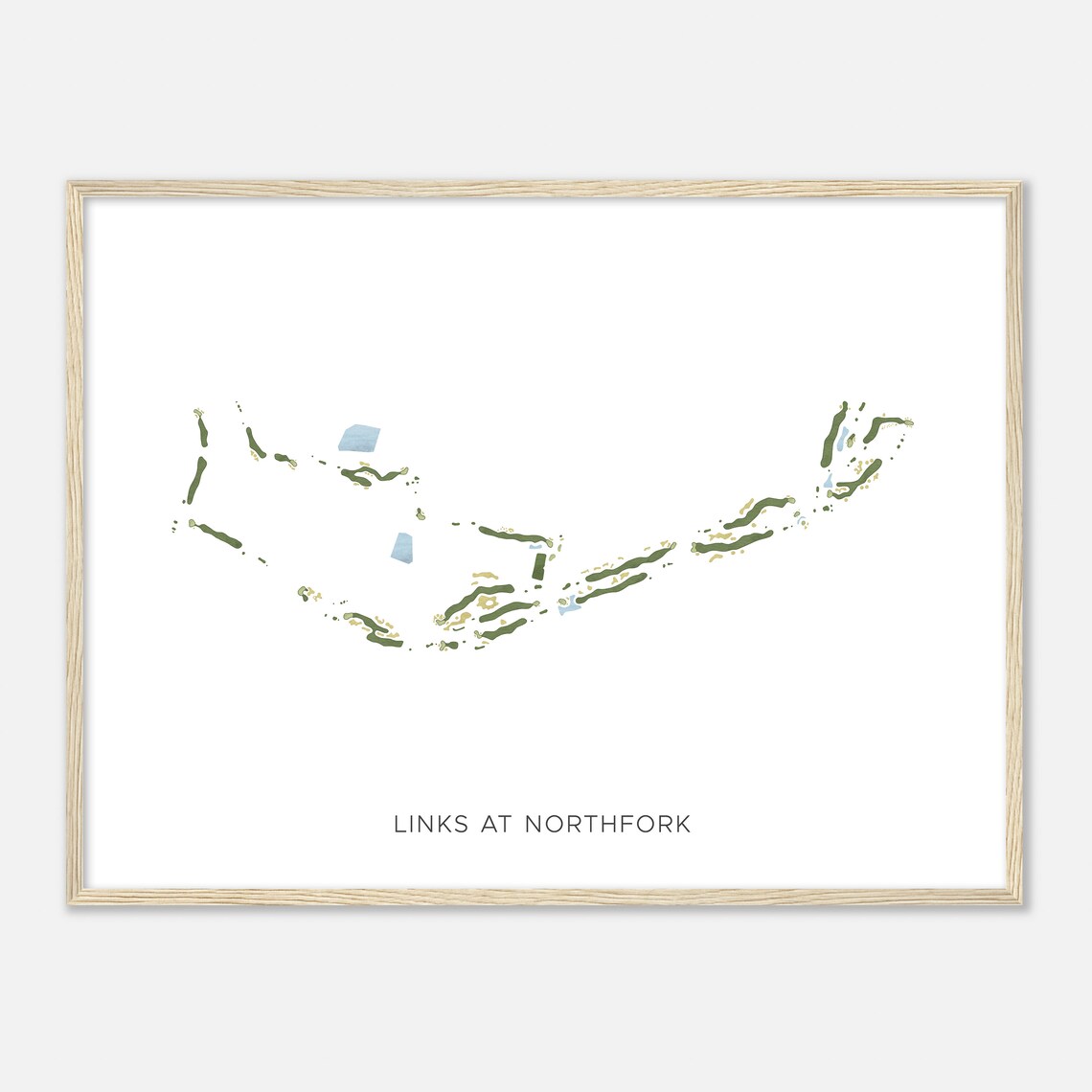 Links At Northfork Minnesota Modern Watercolor Map Golfer Gift Golf Wall Art Golf Poster Print Course Layout