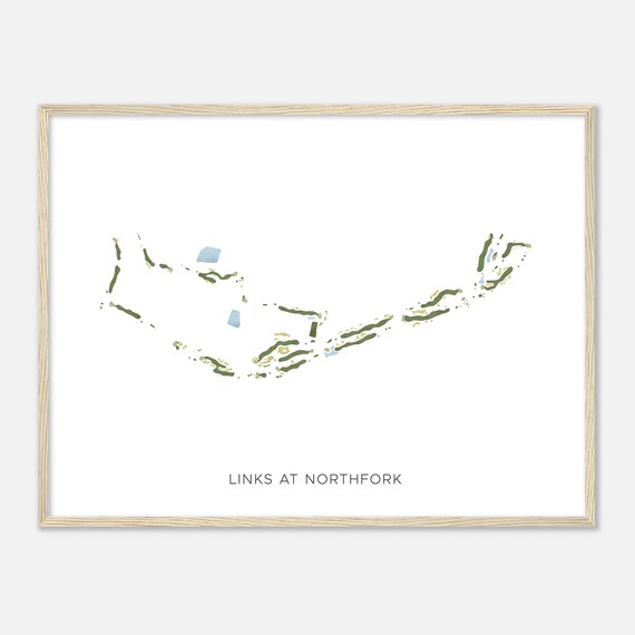 Links At Northfork Minnesota Modern Watercolor Map Golfer Gift Golf Wall Art Golf Poster Print Course Layout