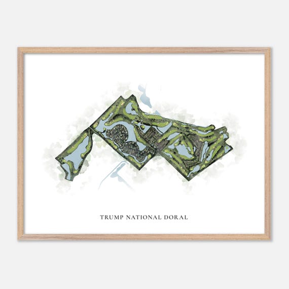 Trump National Doral In Miami Florida Classic Watercolor Map Golfer Gift Golf Wall Art Golf Poster Print Course Layout