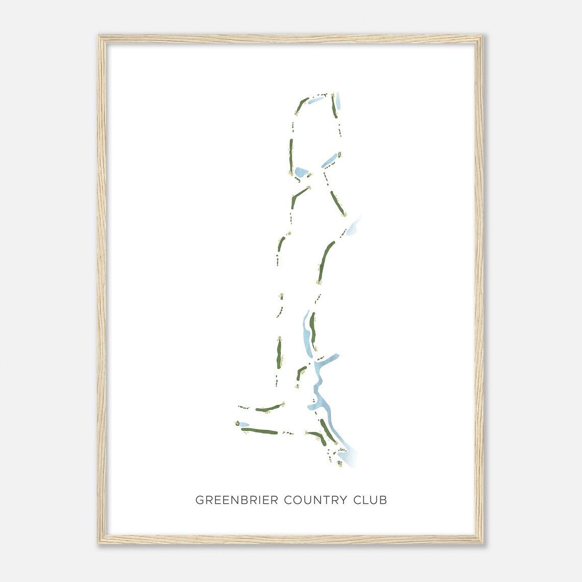 Greenbrier Country Club Minimalist Golf Course Layout Poster - Image 2