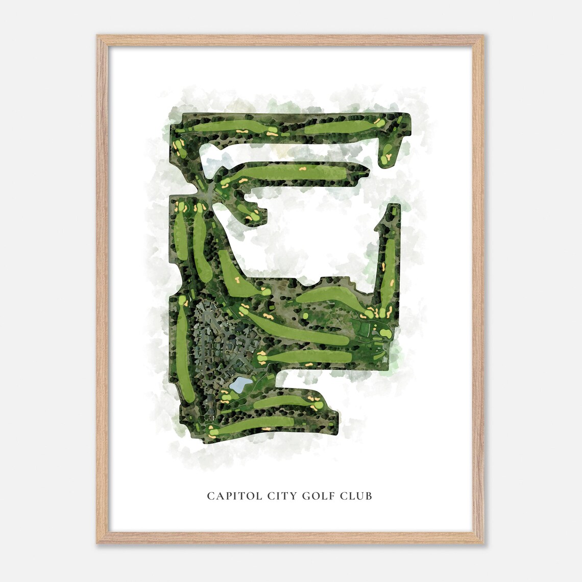 Capitol City Golf Club Watercolor Map Art Washington Golfer Poster - Image 6
