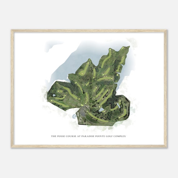 The Posse Course At Paradise Pointe Golf Complex Missouri Classic Watercolor Map Golfer Gift Golf Wall Art Golf Poster Print