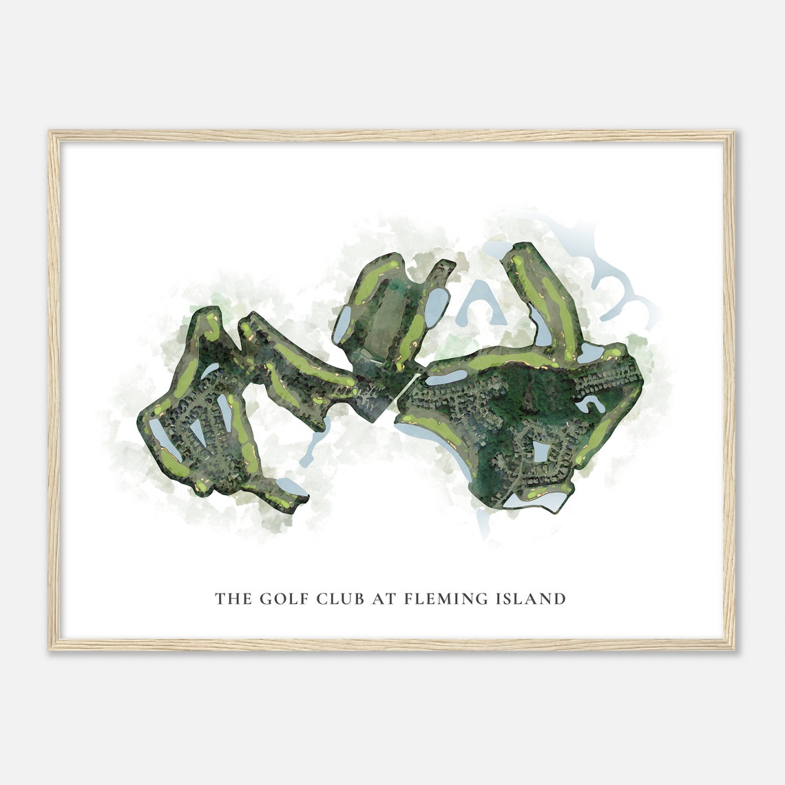 The Golf Club at Fleming Island Classic Watercolor Course Map Poster - Image 2