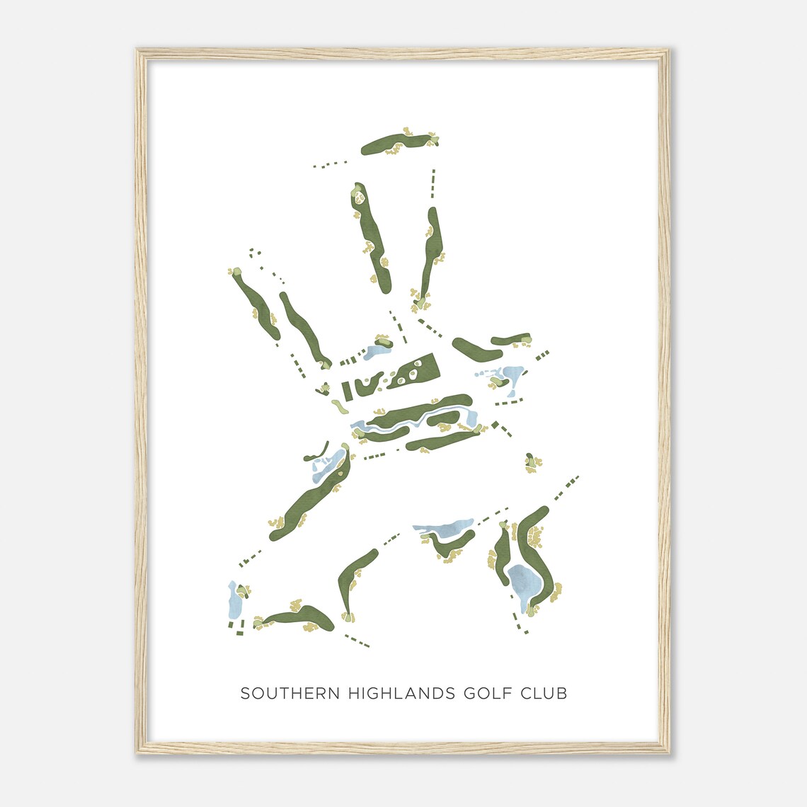 Southern Highlands Golf Club Nevada Modern Watercolor Map Golfer Gift Golf Wall Art Golf Poster Print Course Layout