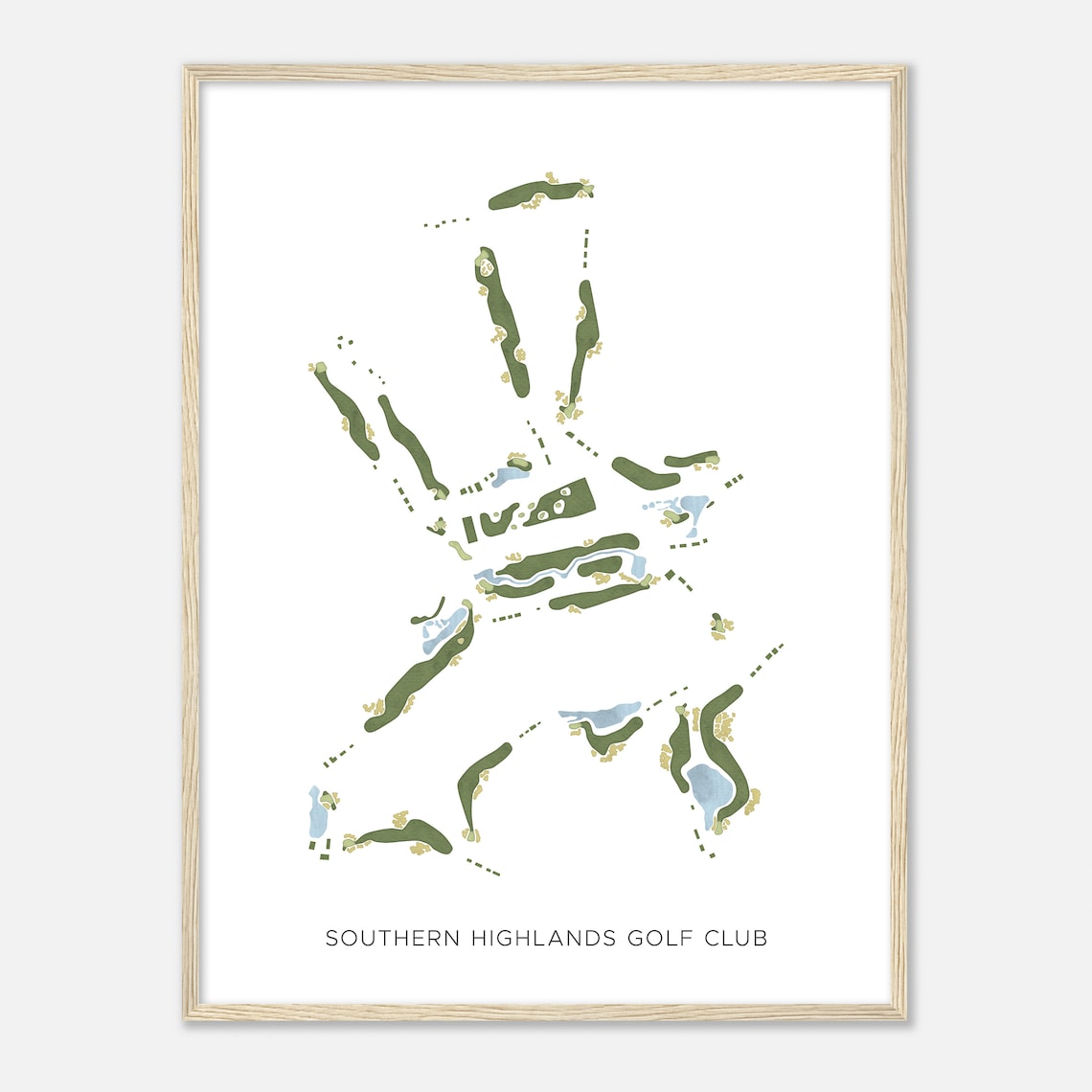 Southern Highlands Golf Club Nevada Modern Watercolor Map Poster
