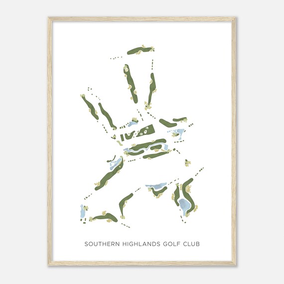 Southern Highlands Golf Club Nevada Modern Watercolor Map Golfer Gift Golf Wall Art Golf Poster Print Course Layout