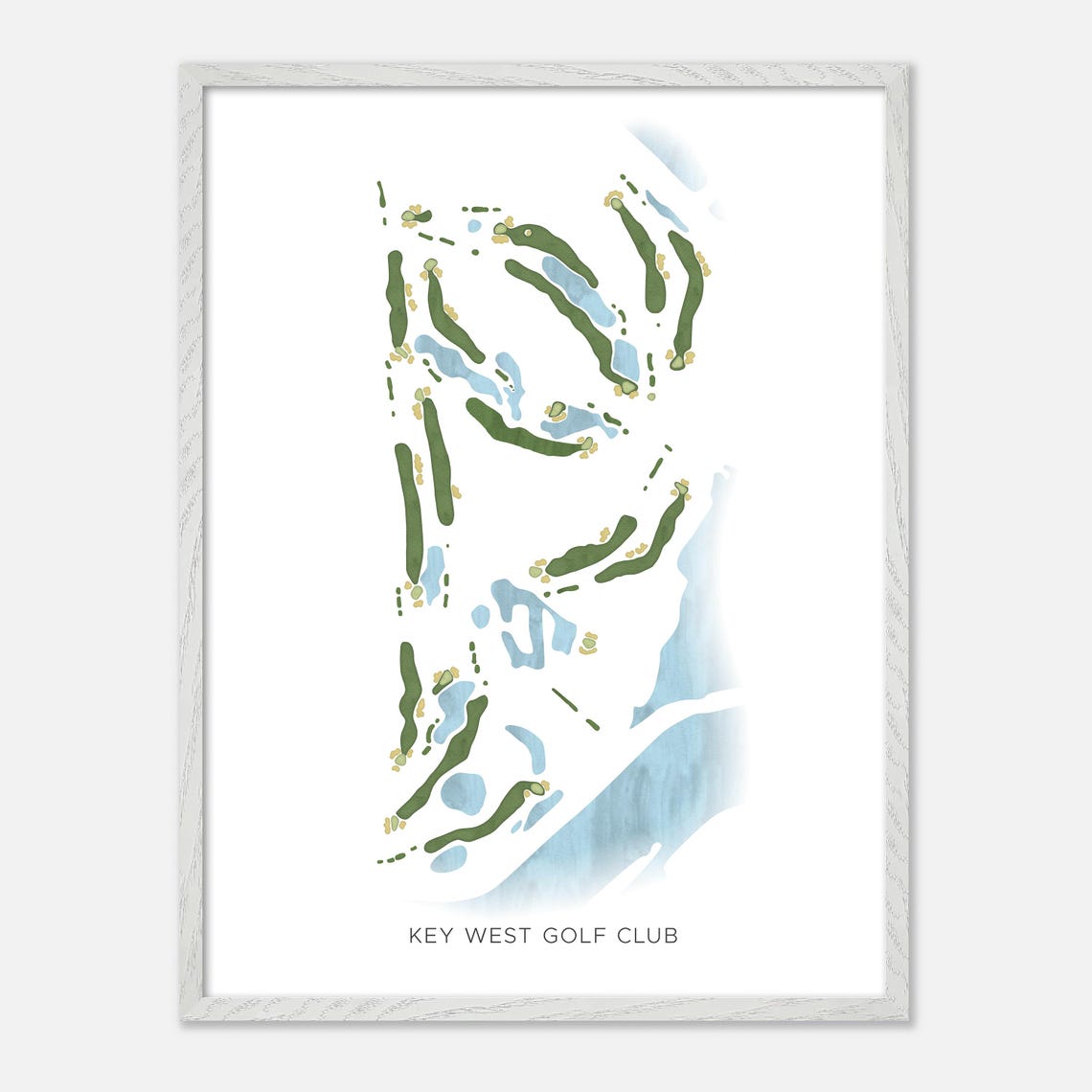 Key West Golf Club Florida Minimalist Golf Course Map Wall Art - Image 2