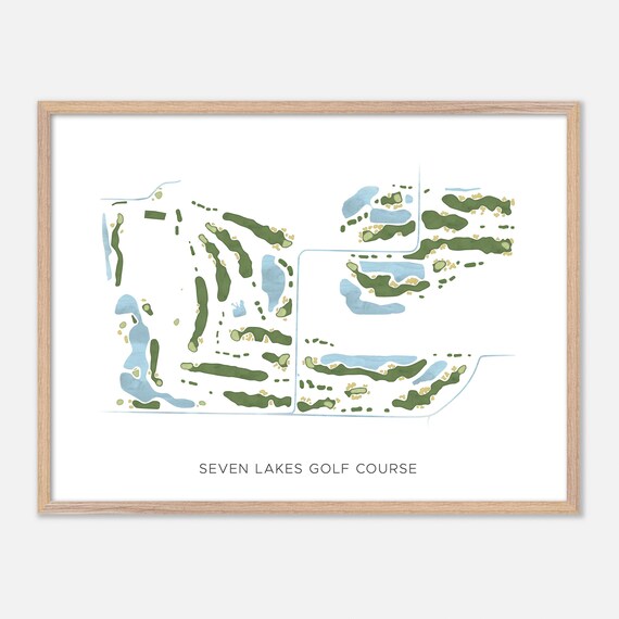 Seven Lakes Golf Course Canada Minimalist Watercolor Map Poster