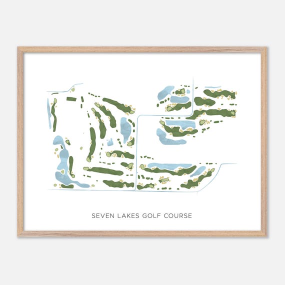 Seven Lakes Golf Course In Canada Modern Watercolor Map Golfer Gift Golf Wall Art Golf Poster Print Course Layout