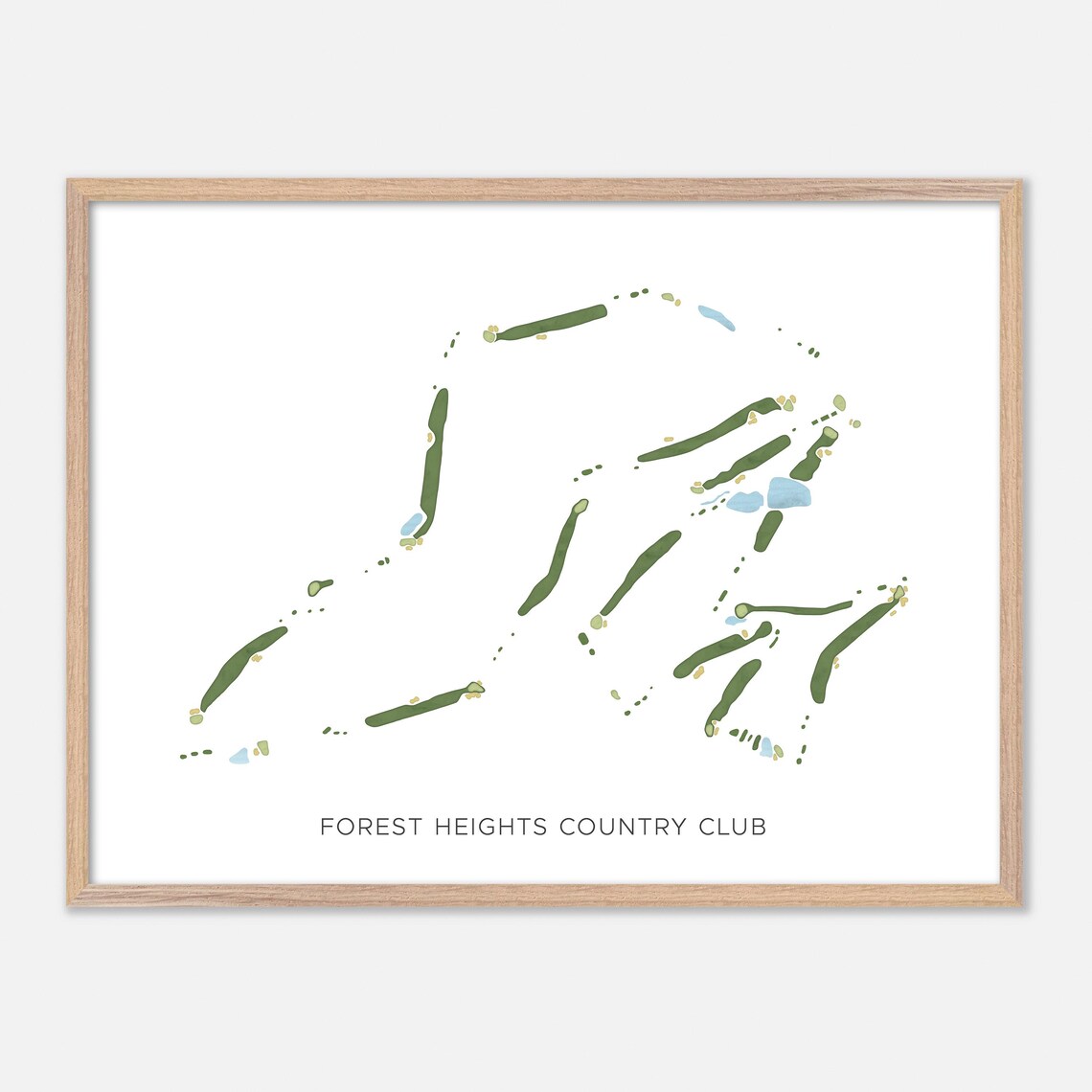 Forest Heights Country Club Statesboro Georgia Watercolor Map Poster