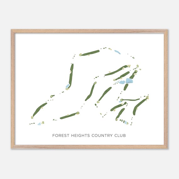 Forest Heights Country Club Statesboro Georgia Watercolor Map Poster