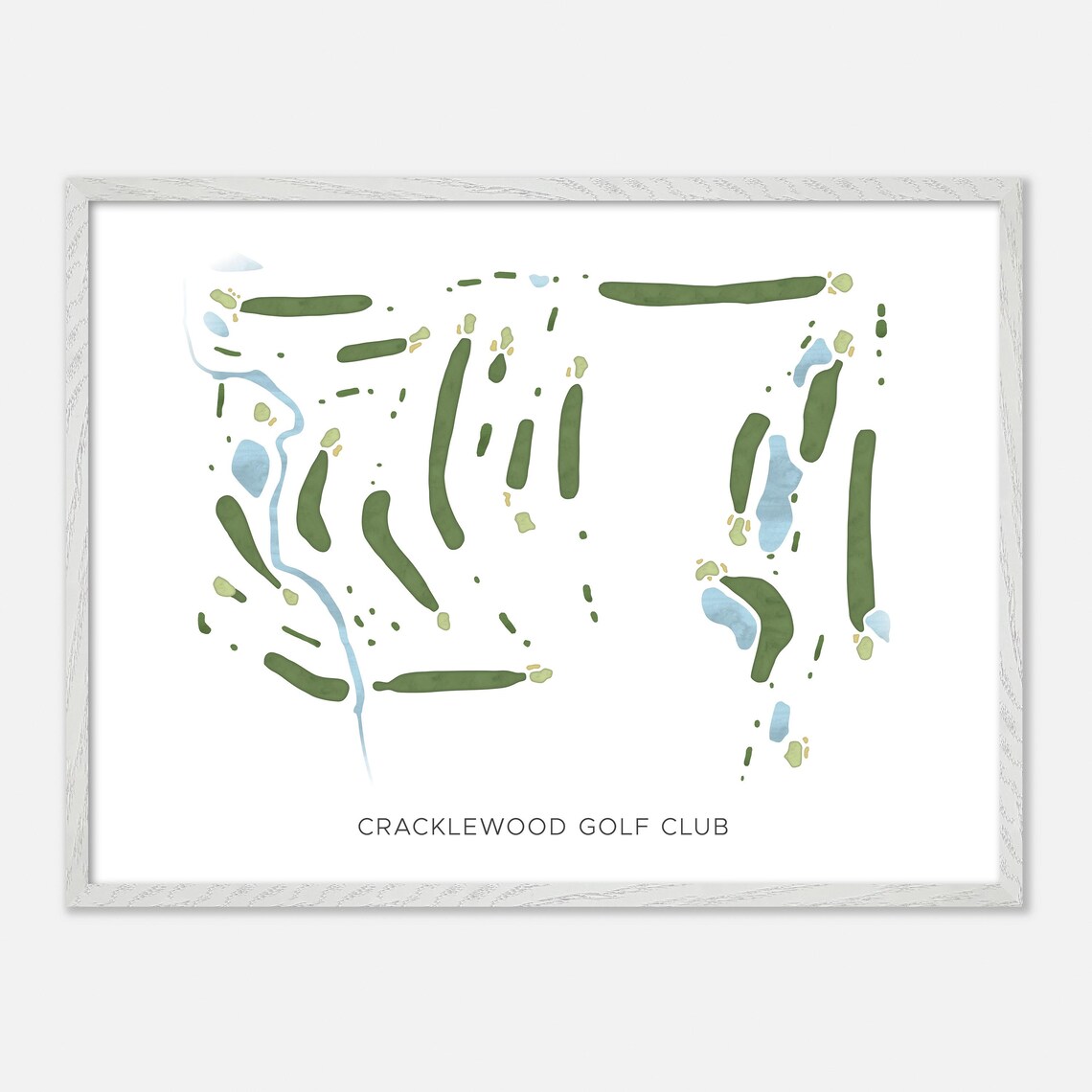 Cracklewood Golf Club Macomb Michigan Modern Watercolor Map Poster - Image 4