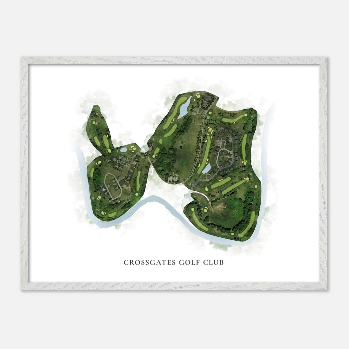 Crossgates Golf Club Classic Aerial Watercolor Course Map Poster - Image 4