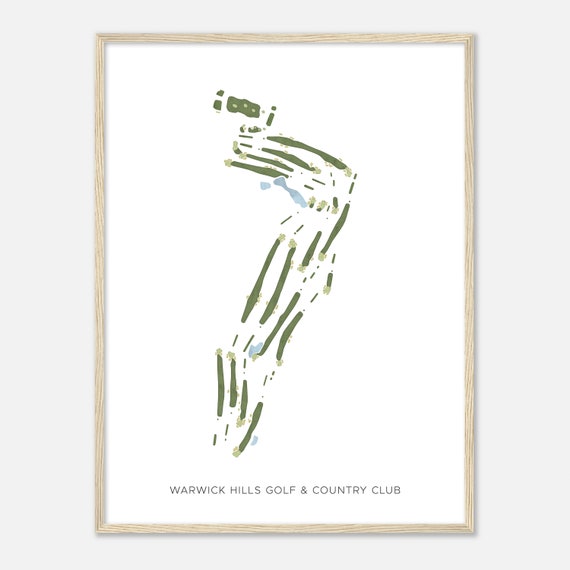 Warwick Hills Golf Country Club Michigan Modern Watercolor Map Golfer Gift Golf Wall Art Golf Poster Print Course Layout