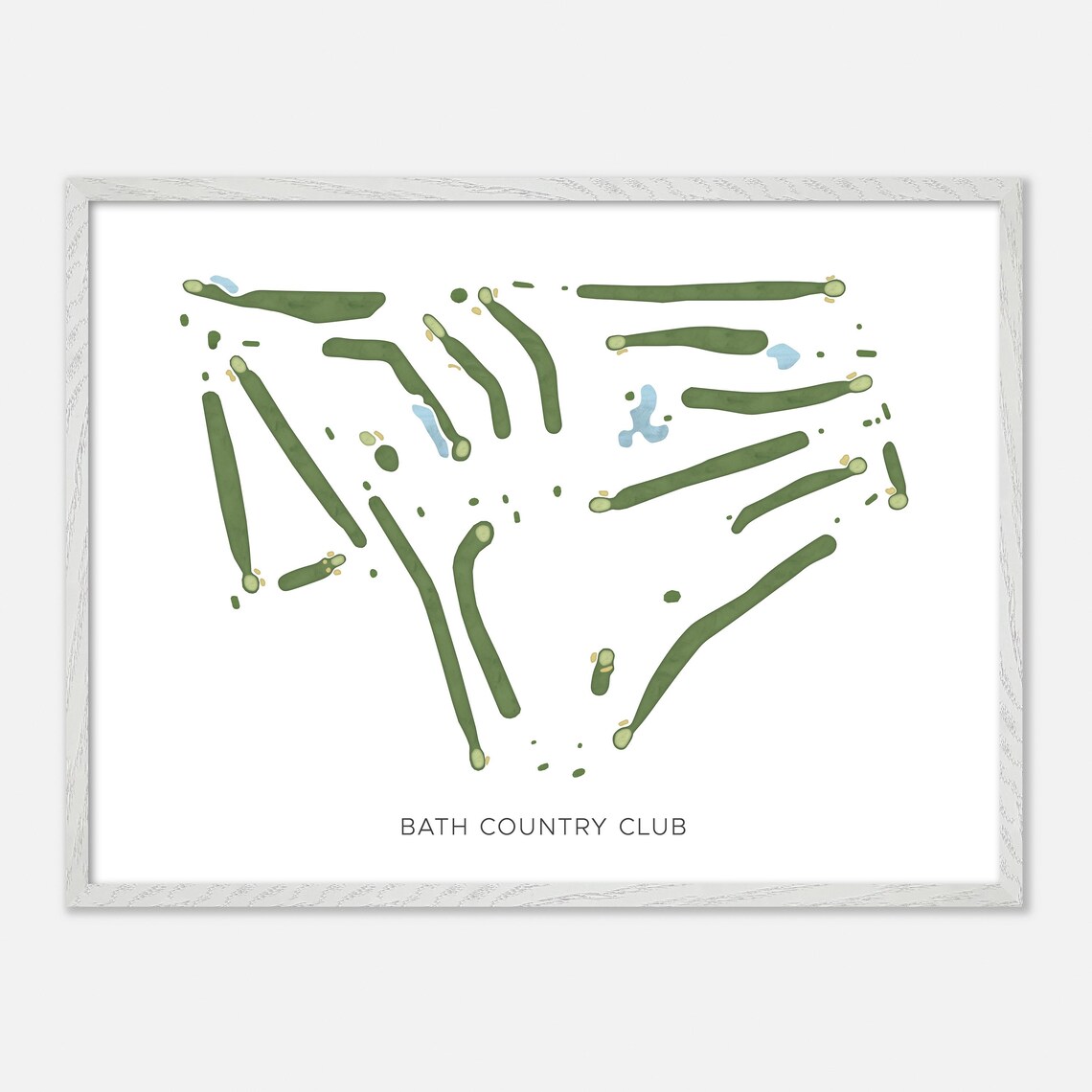 Bath Country Club New York Modern Watercolor Course Map Poster - Image 4