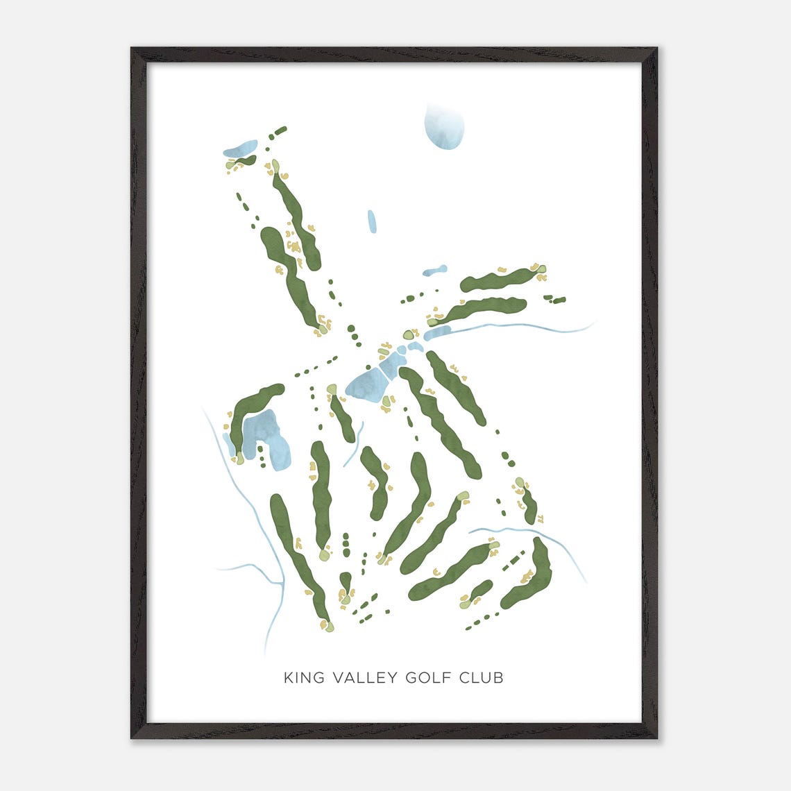 King Valley Golf Club Canada Modern Scenic Watercolor Map Poster - Image 2