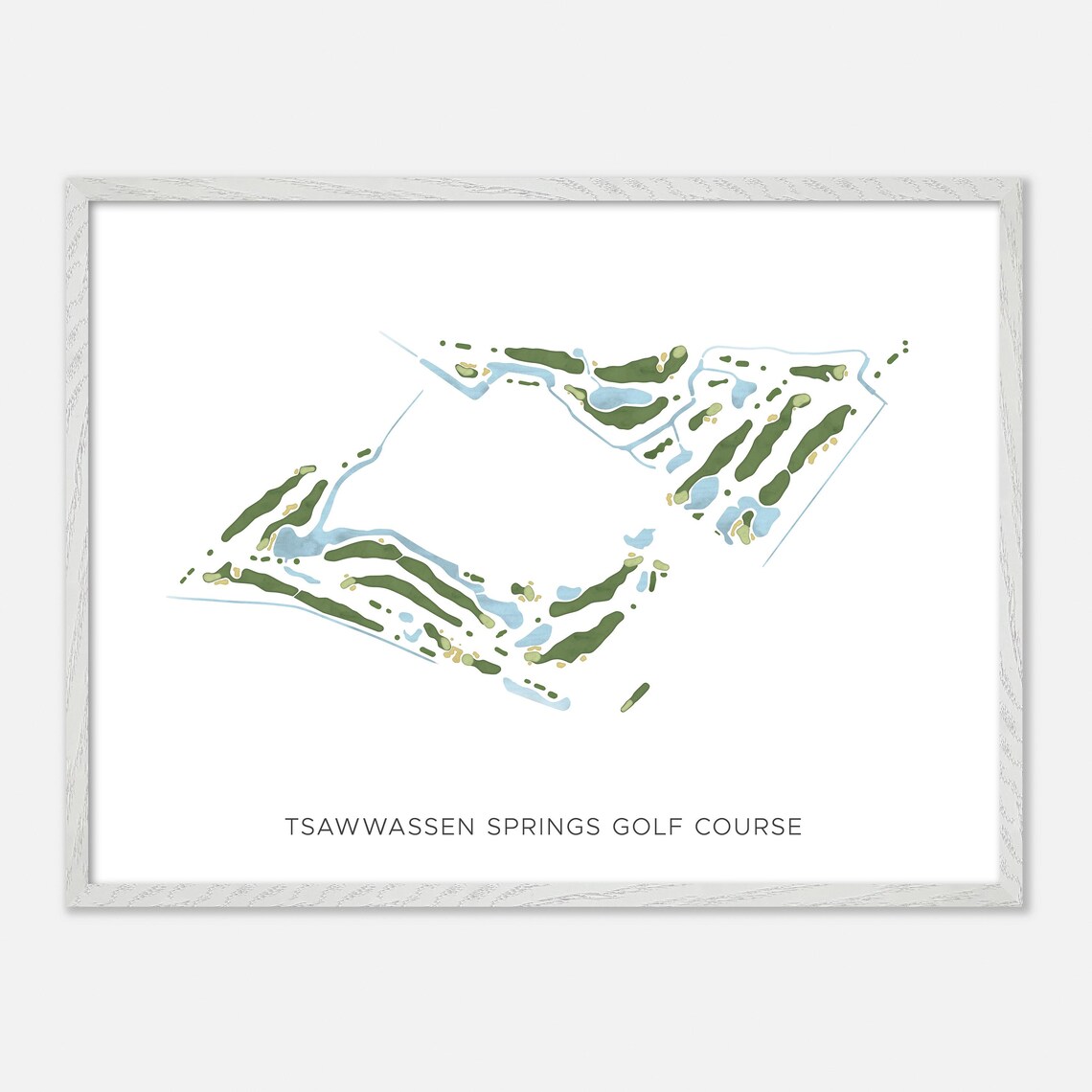 Tsawwassen Springs Golf Course Canada Modern Watercolor Map Poster - Image 3