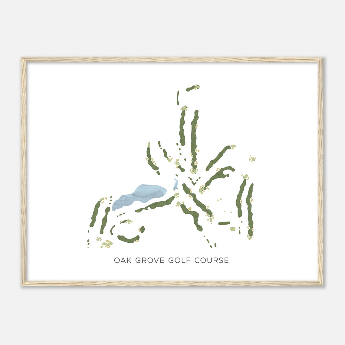Oak Grove Golf Course Poster Minimalist Map Gift for Golfers