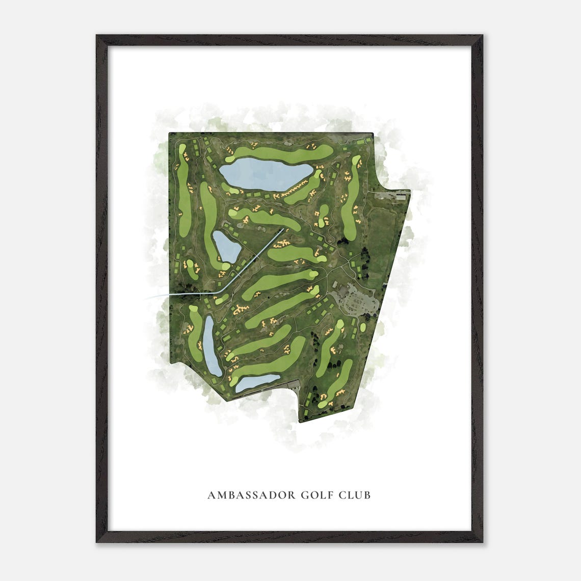 Ambassador Golf Club Windsor Canada Classic Watercolor Map Poster - Image 2