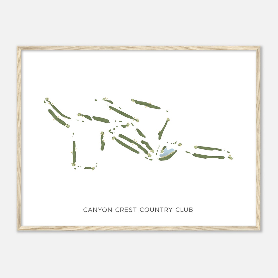 Canyon Crest Country Club Modern Minimal Golf Course Map Wall Art - Image 2