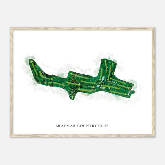 Braemar Country Club New York Classic Watercolor Map Golfer Gift Golf Wall Art Golf Poster Print Course Layout
