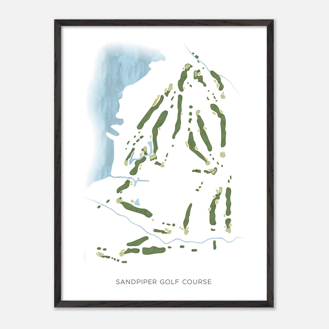 Sandpiper Golf Course Harrison Mills Canada Modern Watercolor Map Poster - Image 2