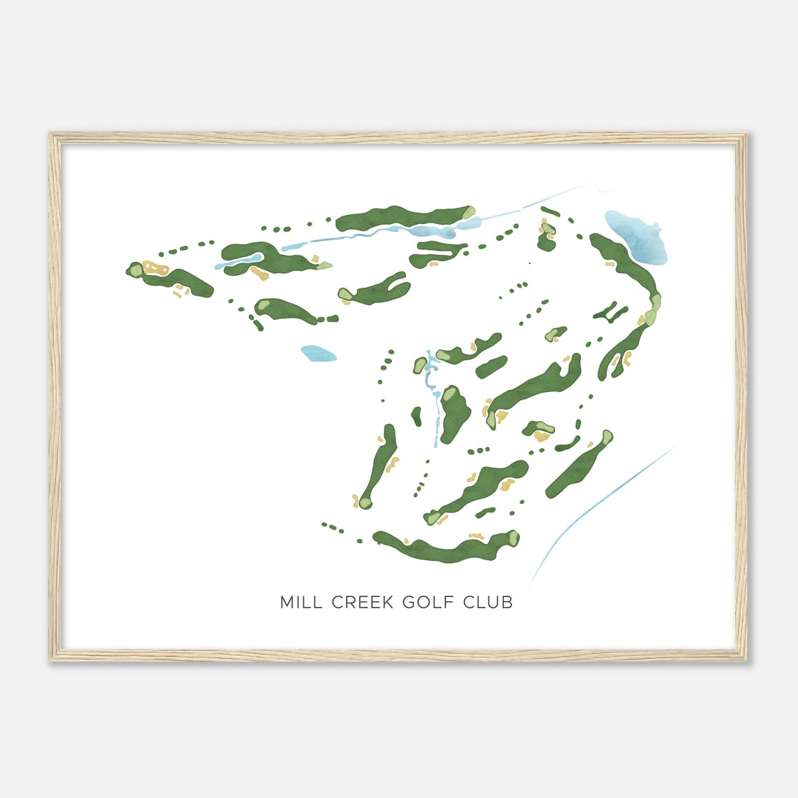 Mill Creek Golf Club Modern Minimalist Course Map Art Poster - Image 2