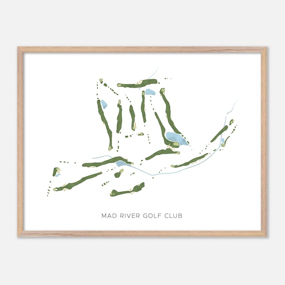 Mad River Golf Club Creemore Modern Minimalist Watercolor Map Poster