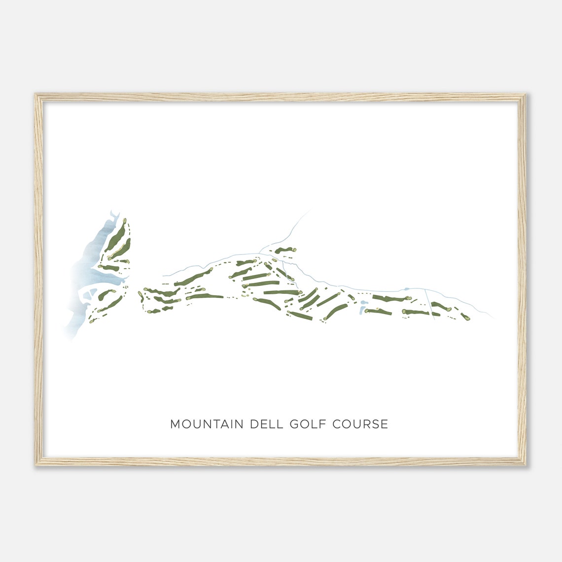 Mountain Dell Golf Course Minimalist Fairway Watercolor Map Poster - Image 2