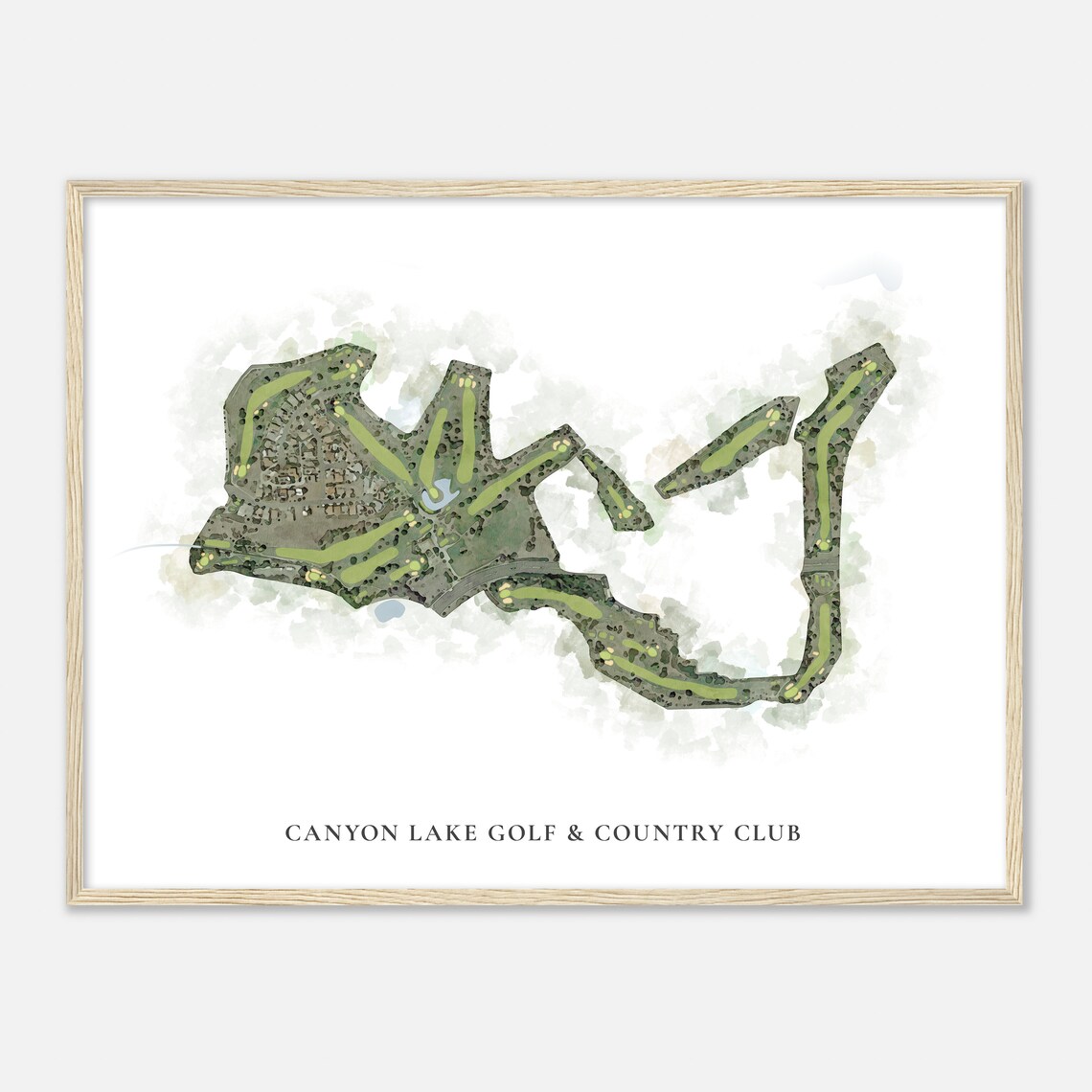 Canyon Lake Golf and Country Club Watercolor Map Golfer Poster