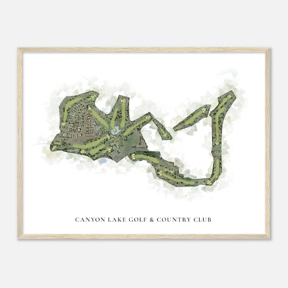 Canyon Lake Golf Country Club California Classic Watercolor Map Golfer Gift Golf Wall Art Golf Poster Print Course Layout
