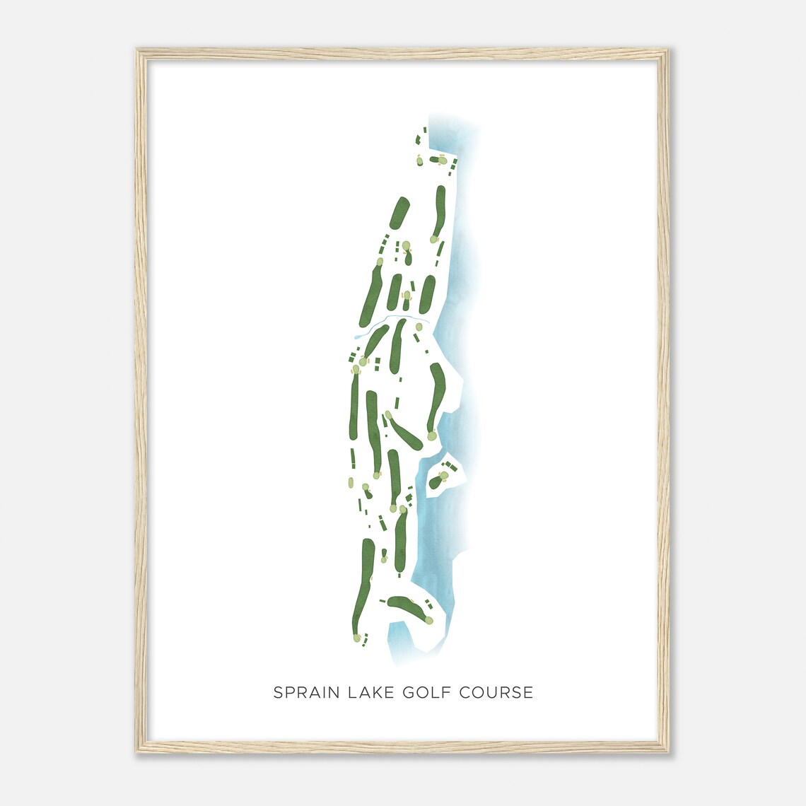 Sprain Lake Golf Course New York Modern Watercolor Map Golfer Gift Golf Wall Art Golf Poster Print Course Layout