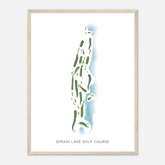 Sprain Lake Golf Course New York Modern Watercolor Map Golfer Gift Golf Wall Art Golf Poster Print Course Layout