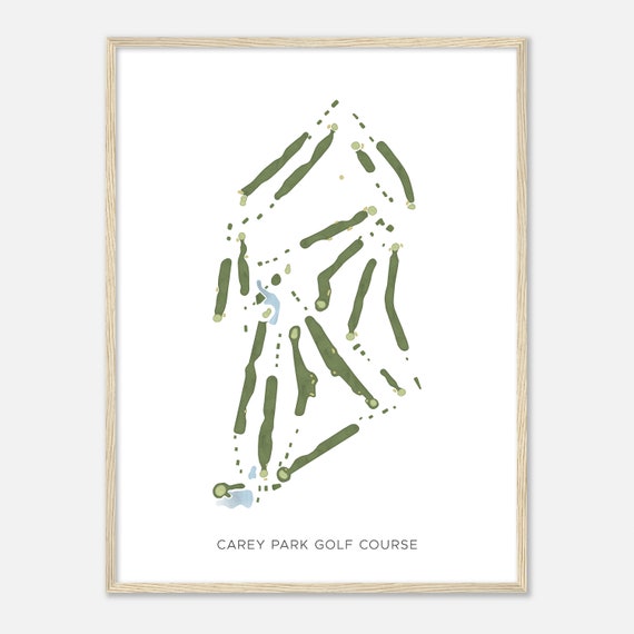 Carey Park Golf Course Kansas Modern Watercolor Map Golfer Gift Golf Wall Art Golf Poster Print Course Layout