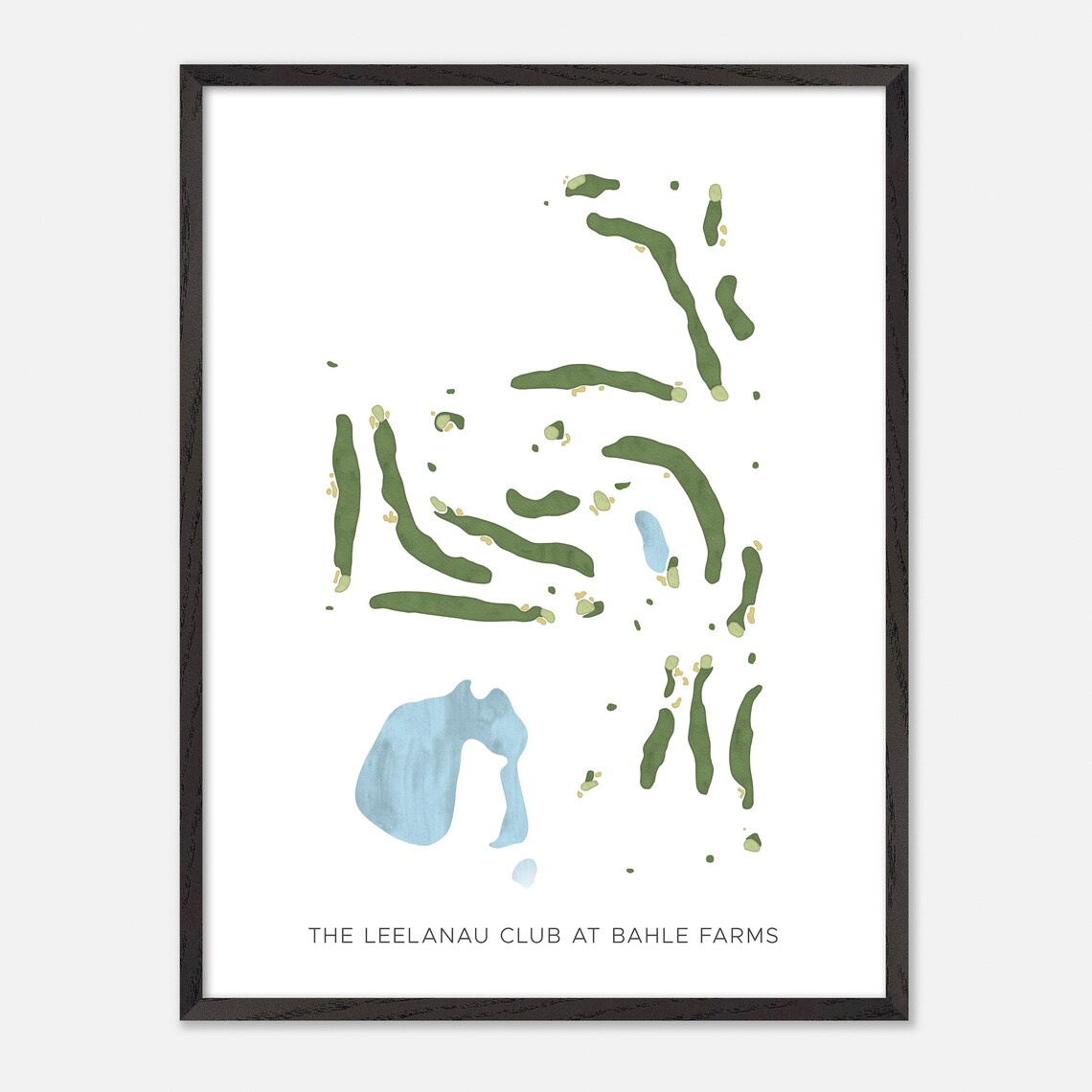 The Leelanau Club at Bahle Farms Modern Watercolor Golf Map Poster - Image 3