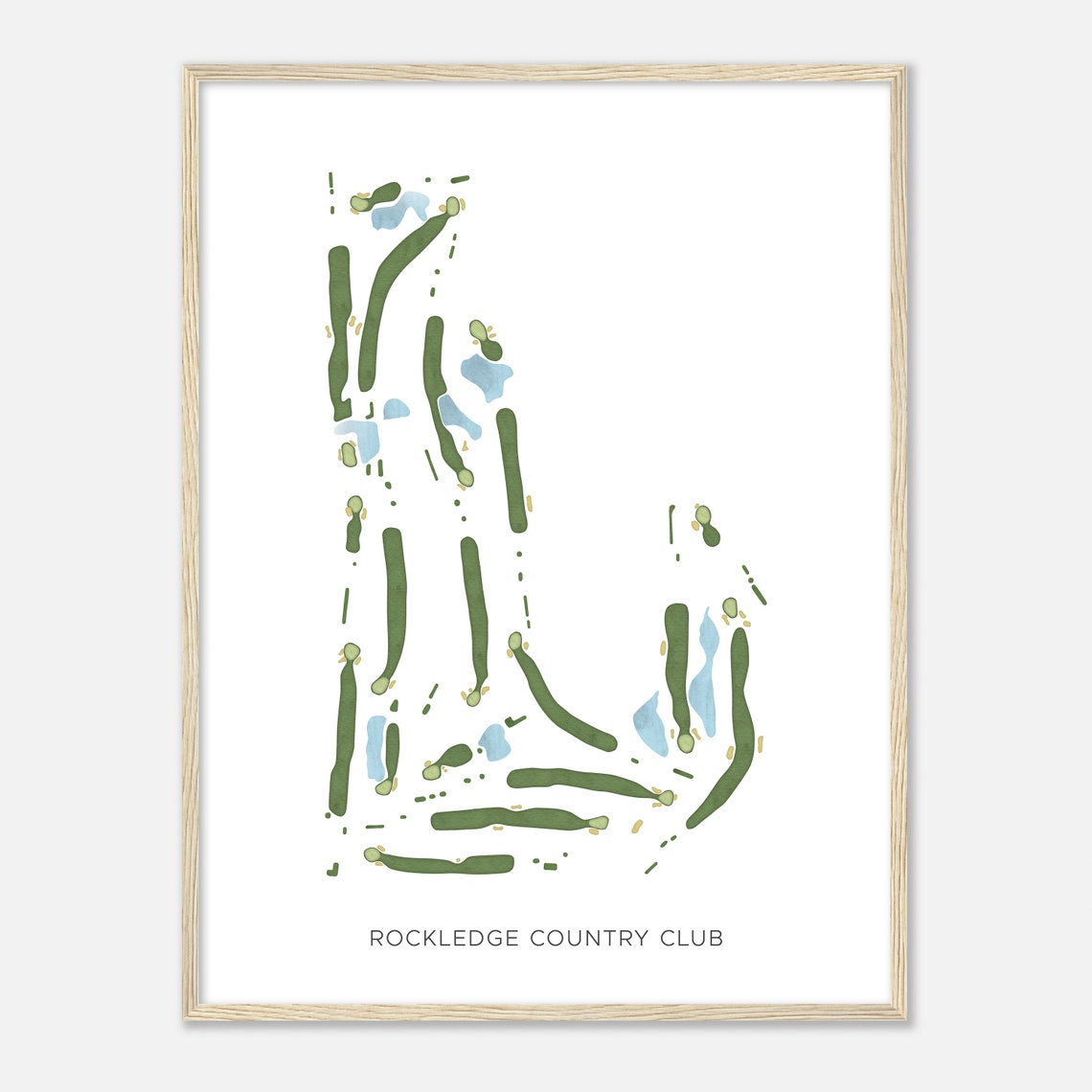 Rockledge Country Club Florida Modern Watercolor Map Golf Poster - Image 2