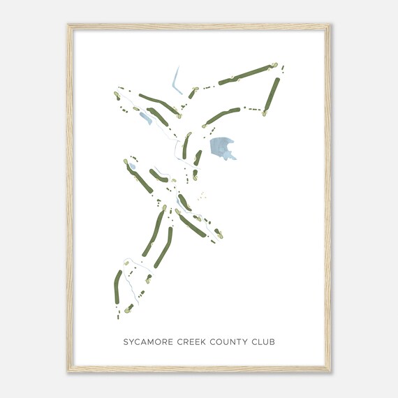 Sycamore Creek County Club Ohio Modern Watercolor Map Golfer Gift Golf Wall Art Golf Poster Print Course Layout