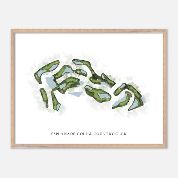Esplanade Golf Country Club Classic Watercolor Map Art Poster