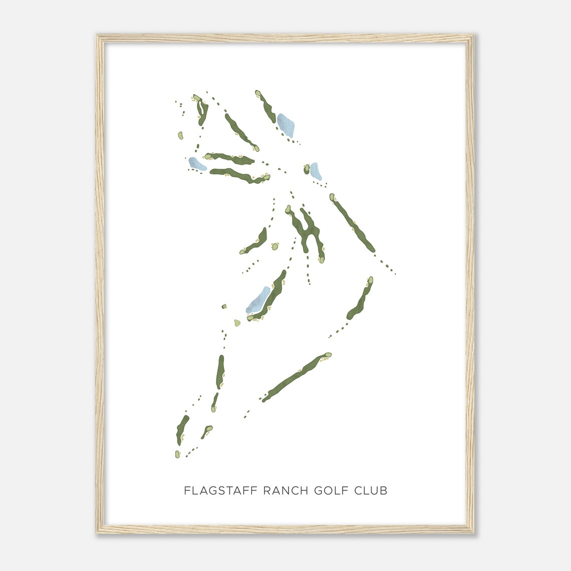 Flagstaff Ranch Golf Club Modern Watercolor Fairway Map Art Poster