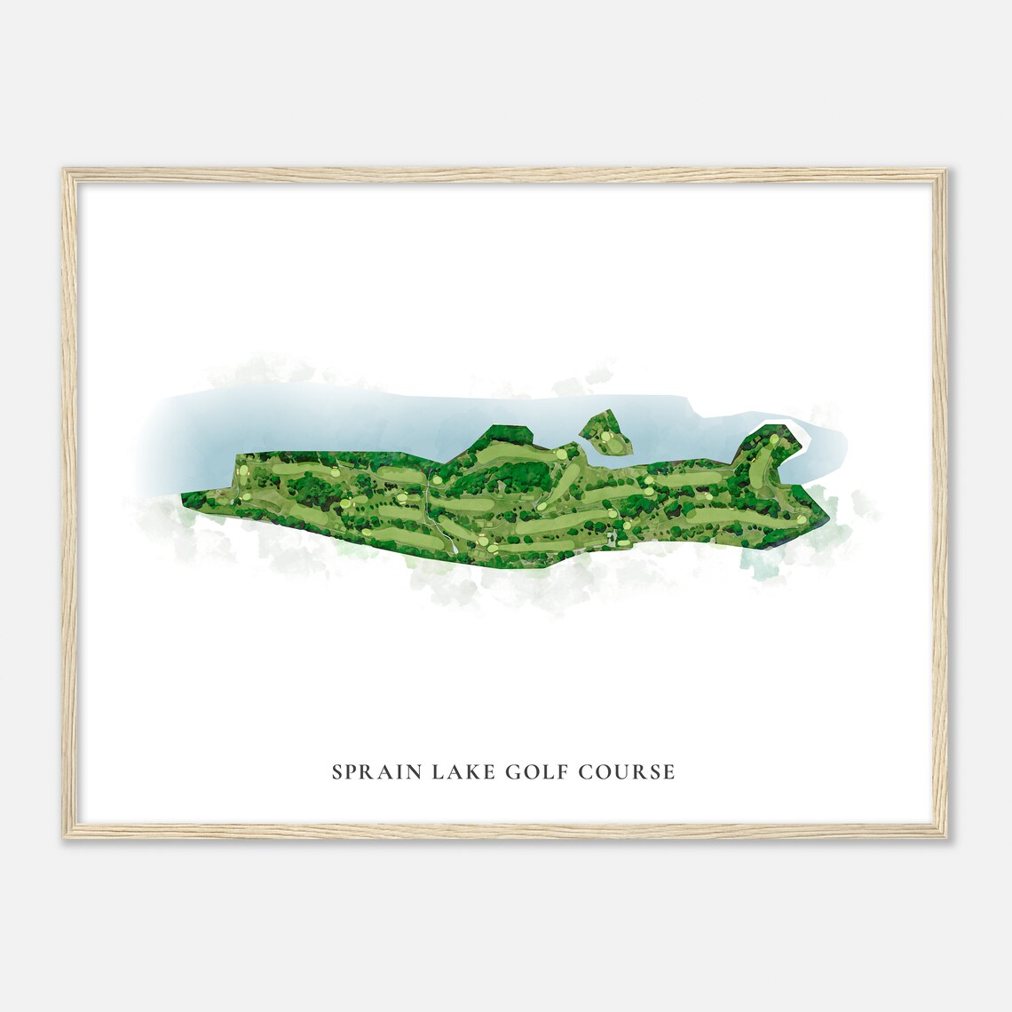 Sprain Lake Golf Course New York Classic Watercolor Map Golfer Gift Golf Wall Art Golf Poster Print Course Layout - Image 2