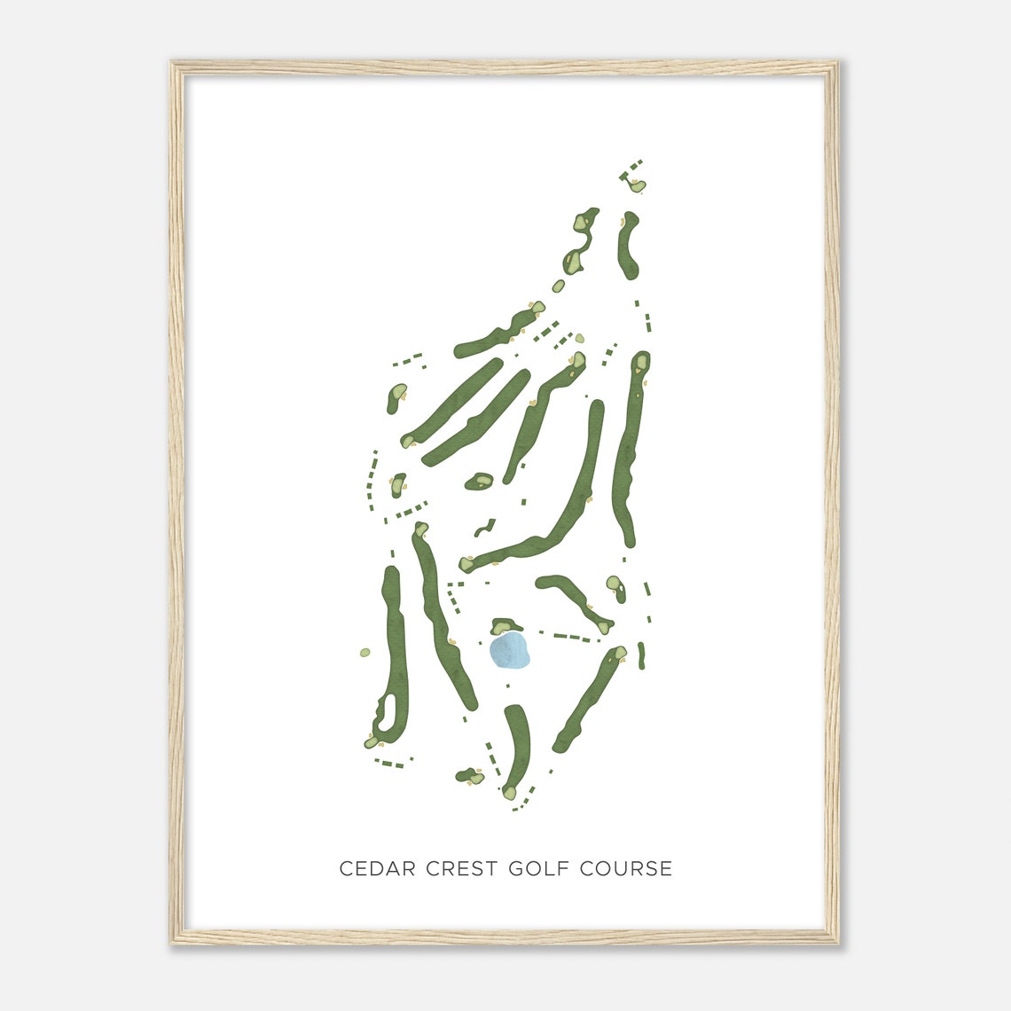 Cedar Crest Golf Course Texas Modern Watercolor Golf Map Poster - Image 2
