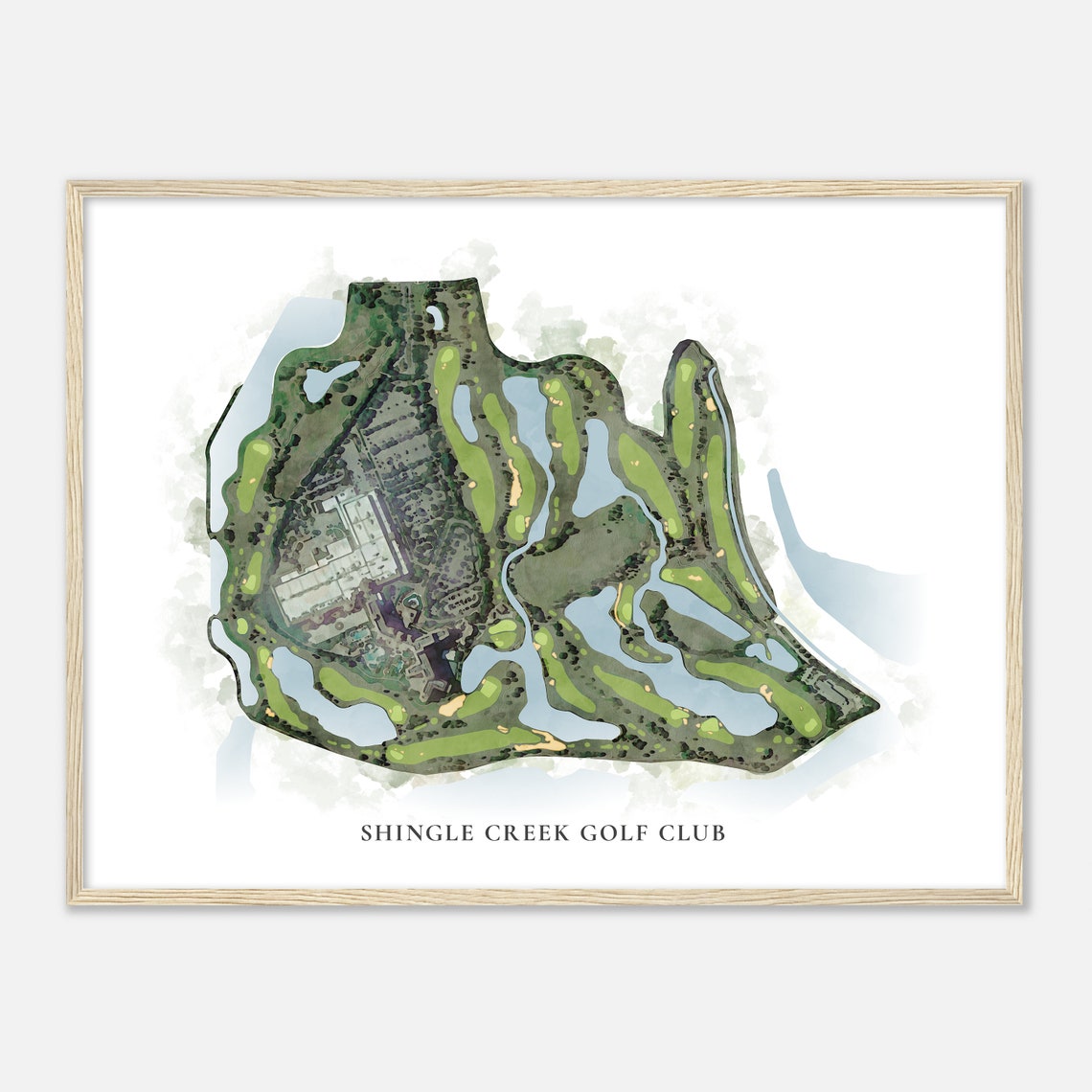 Shingle Creek Golf Club Florida Classic Watercolor Map Poster
