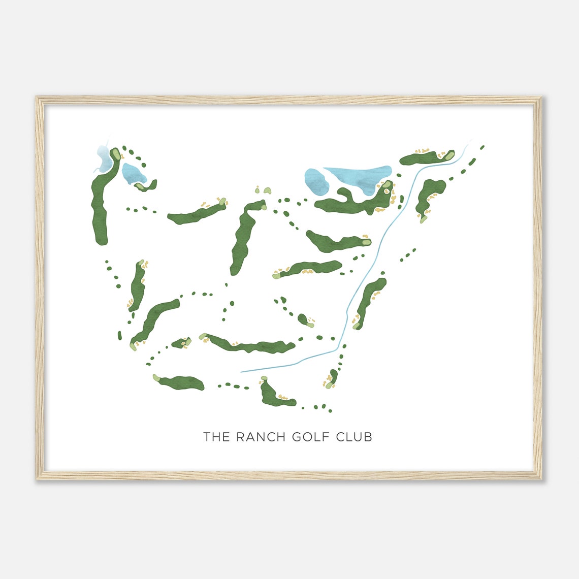 The Ranch Golf Club Minimalist Fairway Line Course Map Poster