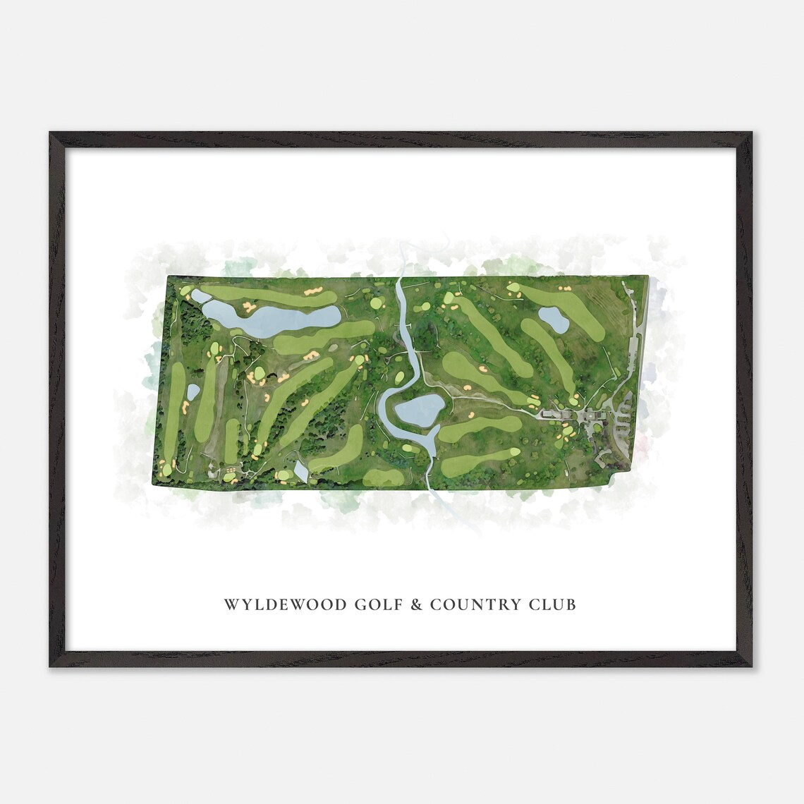 Wyldewood Golf & Country Club Classic Aerial Watercolor Golf Map Poster - Image 4