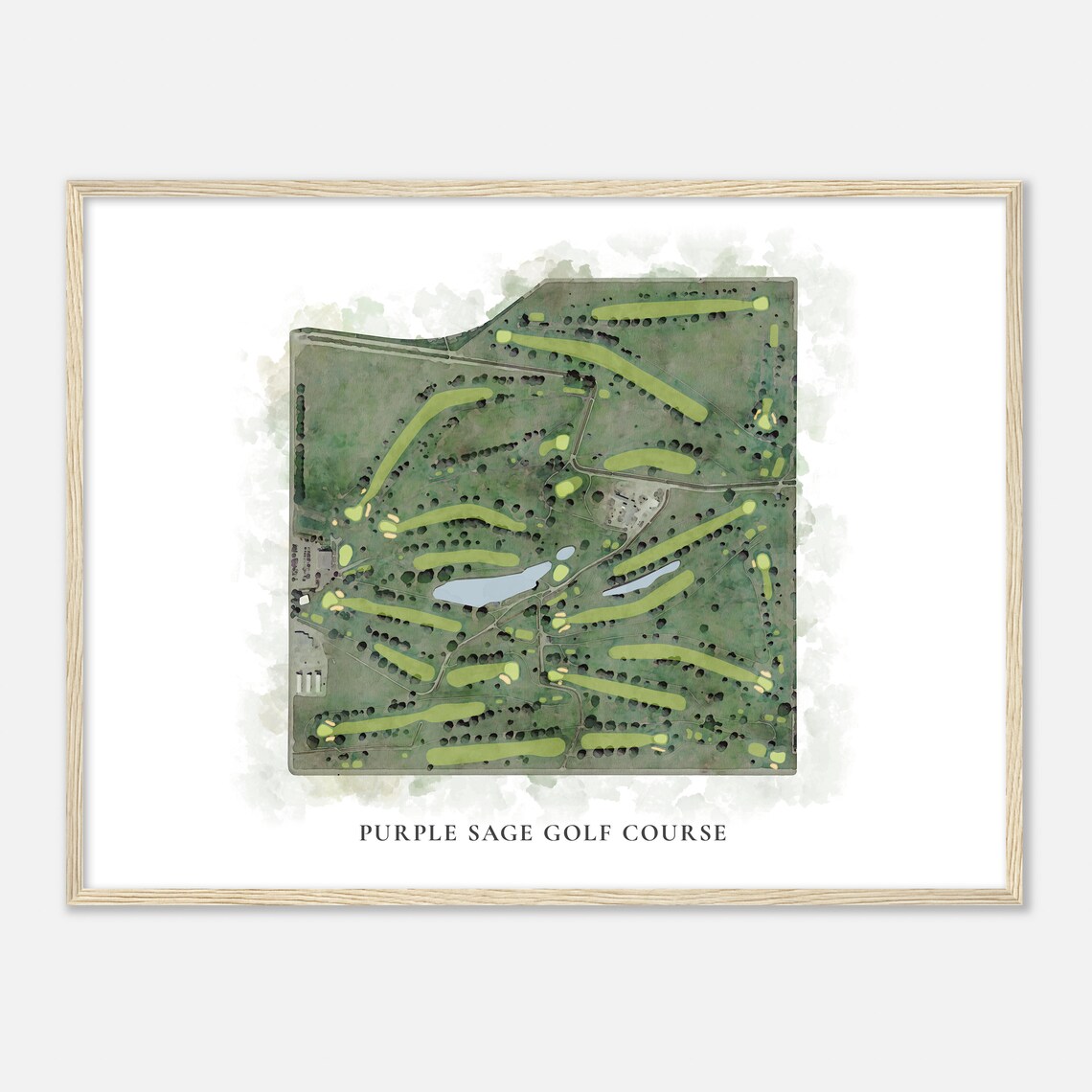 Purple Sage Golf Course Idaho Classic Watercolor Map Golfer Gift Golf Wall Art Golf Poster Print Course Layout